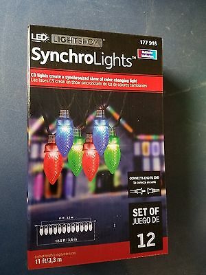 Gemmy 12 C9 Multi Color LED Light Show Synchro Lights Color Changing String NEW