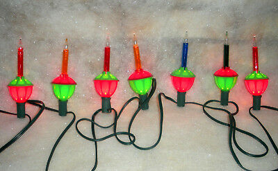 Vtg 7 CHRISTMAS TREE BUBBLE LIGHTS TESTED ALL WORKING CORRECTLY w ELECTRIC CORD