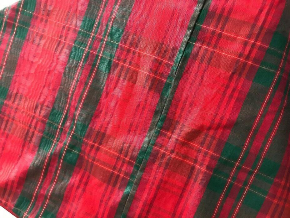 Fabric Christmas Red and Green Plaid Tablecloth 90