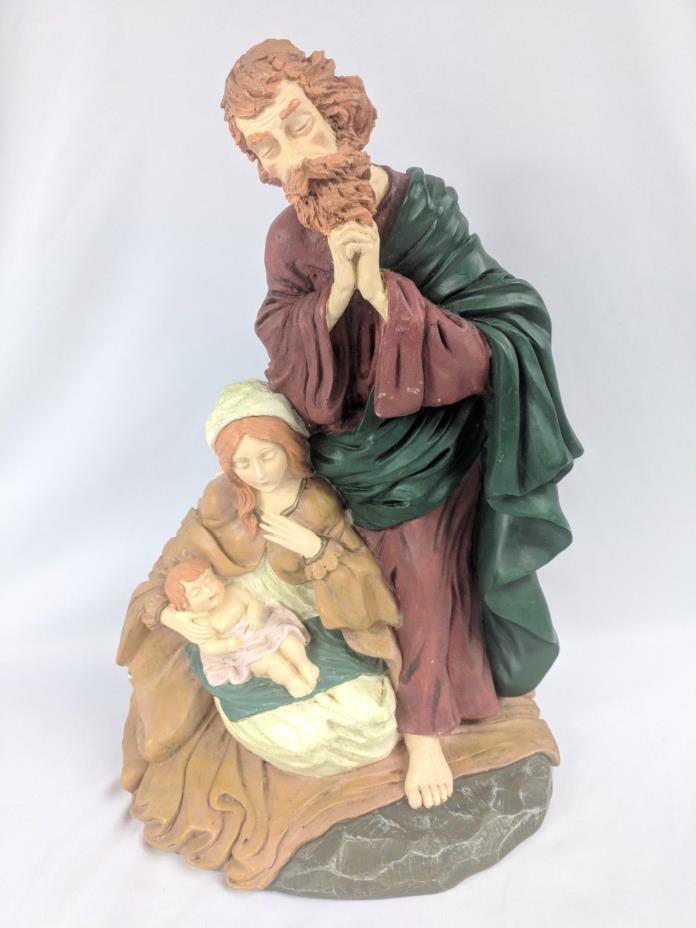 Holy Family 3 Figures Mary Joseph Baby Jesus Nativity Set 15 inches Praying