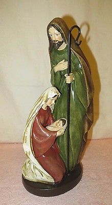 Christmas Nativity Figurine - Mary, Joseph & Baby Jesus - 12