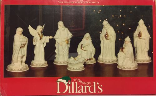 Dillards’s Trimmings Set Of 8 Jade Porcelain Nativity