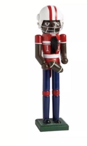 African Black Nutcracker Football Player Christmas Mantel Decor Sports Player