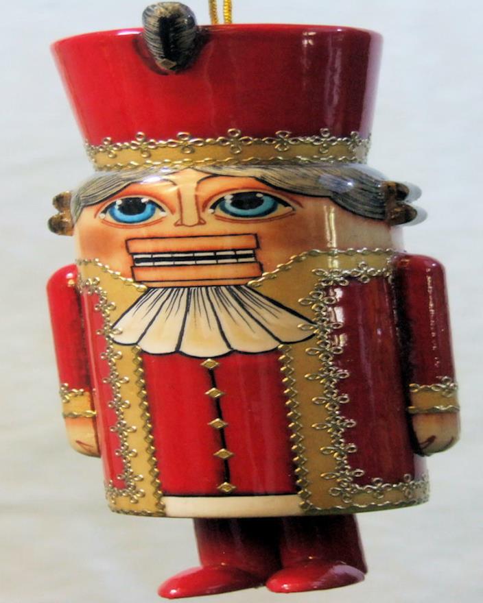 Exclusive Russian Hand Painted Nutcracker Christmas Ornament Made From Wood