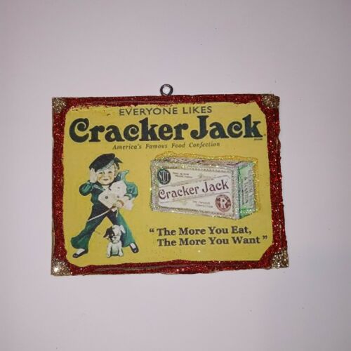 Cracker Jacks ~ Christmas Glitter wood Ornament