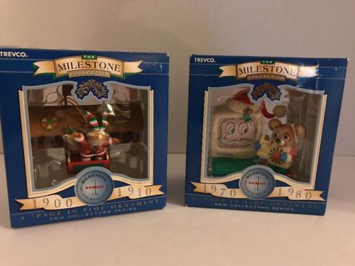 Trevco The Milestone Collection Christmas Ornaments Lot Of 2. A Page In Time