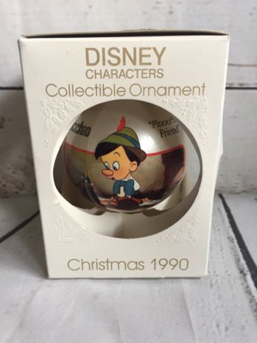 1990 Walt Disney Pinocchio Schmid Christmas Ornament in Box Anniversary