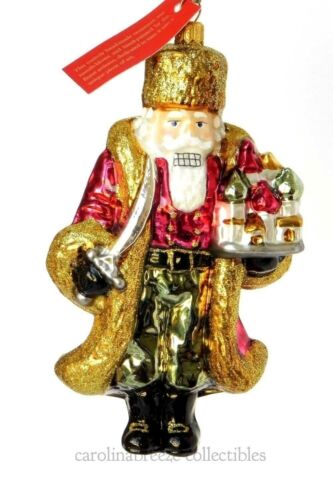 Russian Nutcracker Santa With Saint Basils Blown Glass Christmas Ornament Poland