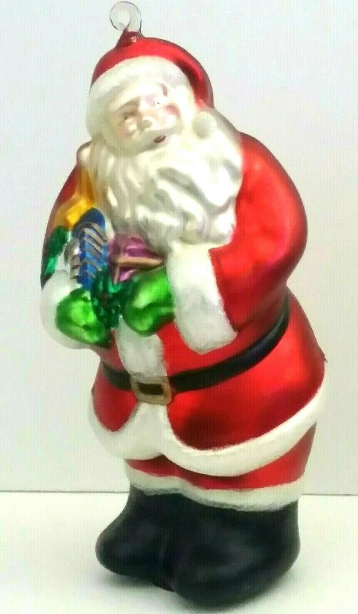 Christmas ornament Santa blown glass large 10