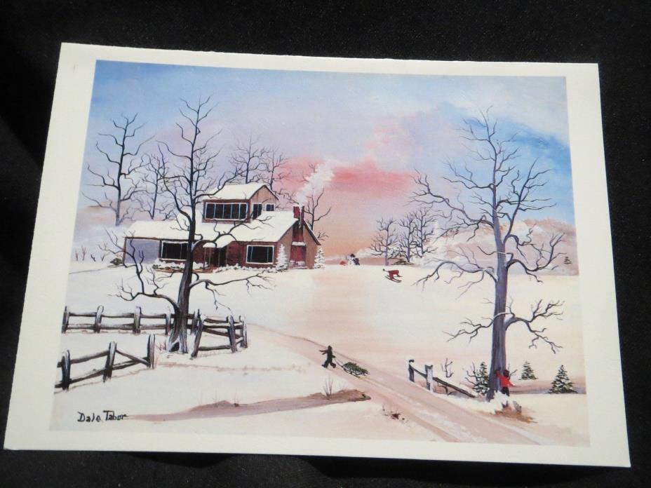 Christmas Card-Unused-mouth-painted-Country Holiday #1069