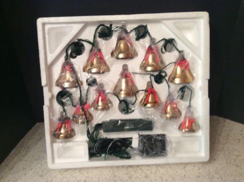 Vintage 12 Gold Tone Tony Inc. Holiday Musical/Caroling Bells Set Plays 25 Songs