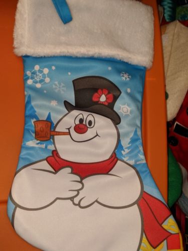 Personalized silk frosty the snowman christmas stocking