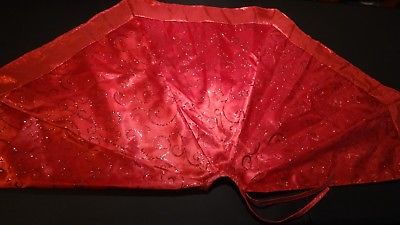 CHRISTMAS TREE SKIRT or Tablecloth All Red w/ Glitter Pattern  46