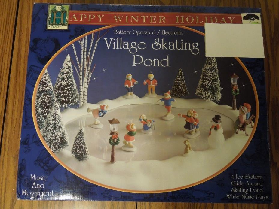 Happy Winter Holiday Village Skating Pond #6814