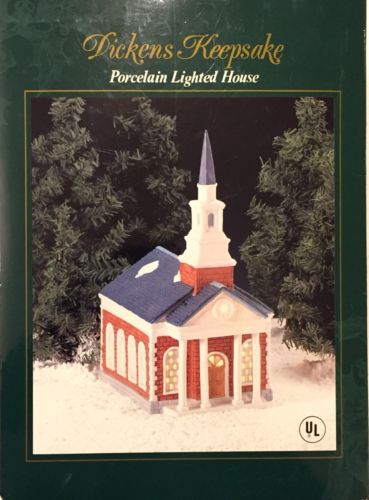 Dickens O’Well Keepsake Heritage Village Lighted Porcelain Church 1994 -PreOwned