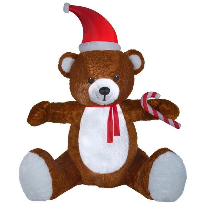 8.5 ft Hugging Lighted Fuzzy Fur Teddy Bear Christmas inflatable Yard Decor NIB
