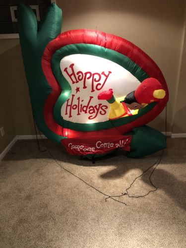 Gemmy Airblown Christmas Inflatable Happy Holidays Sign