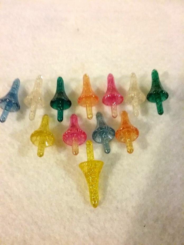 12 Large Astro Rocket Lights Ceramic Tree Bulbs  RARE