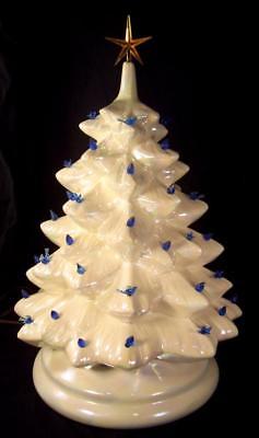 Vintage Ceramic Christmas Tree Pearl White 18