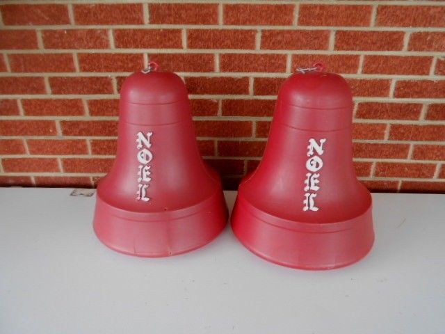 Vintage Large Blow Mold Christmas Bells~ Noel~Hanging~Lighted~19