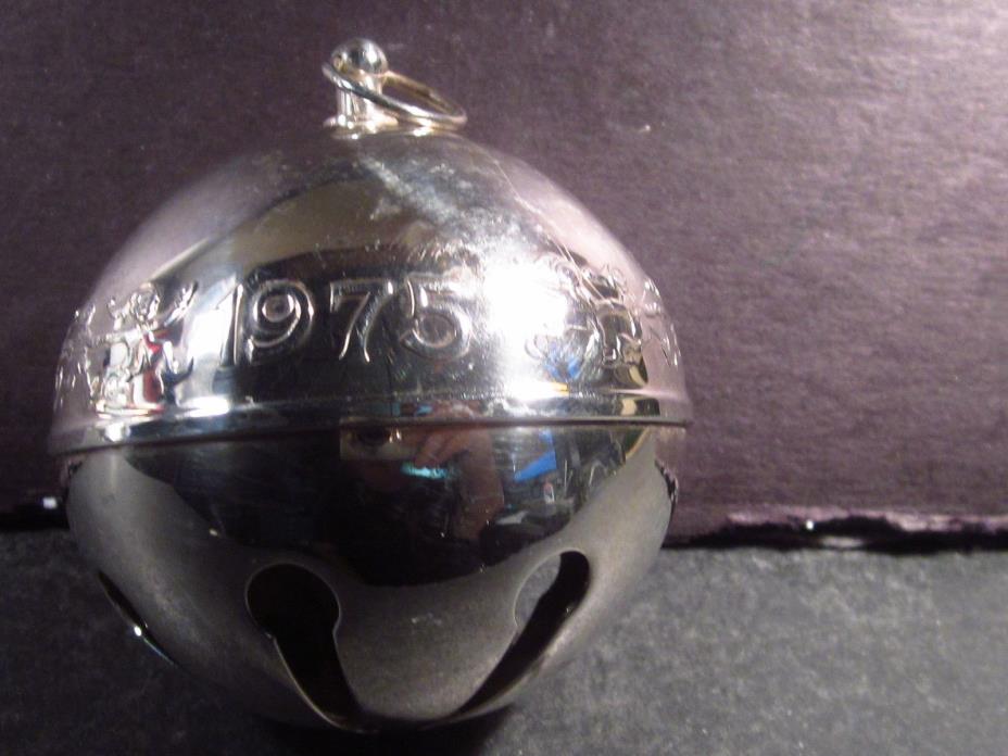 Wallace 1975 SILVERPLATE SLEIGH BELL ORNAMENT  Elves