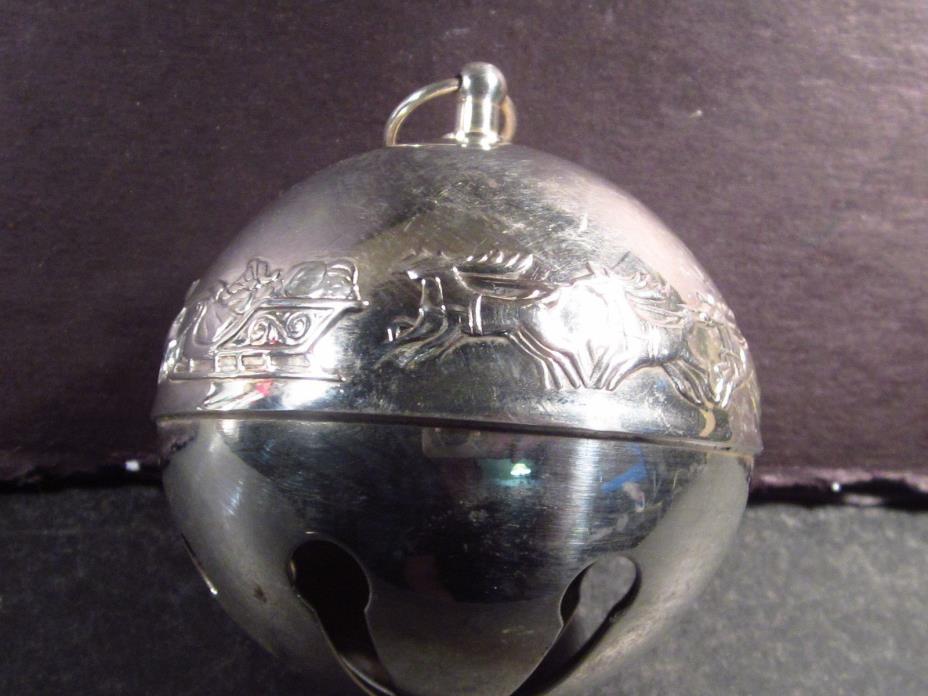 Wallace 1972 SILVERPLATE SLEIGH BELL ORNAMENT #2 In Annual Series