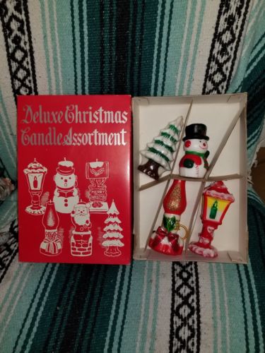 Vtg 50s/60s Christmas Deluxe Candle Assortment Lot~Original Box Six Candle JAPAN