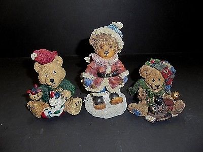 Lot of 3 Christmas/Winter Bear Figurines