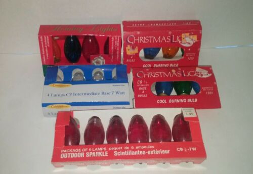C-9 Christmas Electric Light Bulb Replacements 20 Multi-Color and Clear