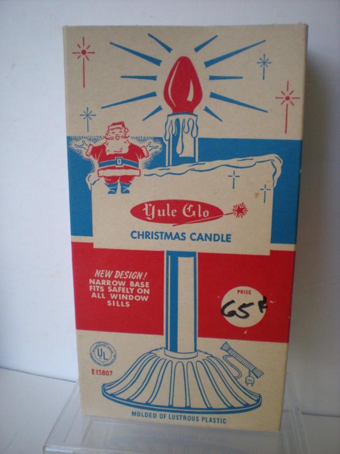 NOS Vintage Yule Glo Christmas Candle Window Light Electric Works