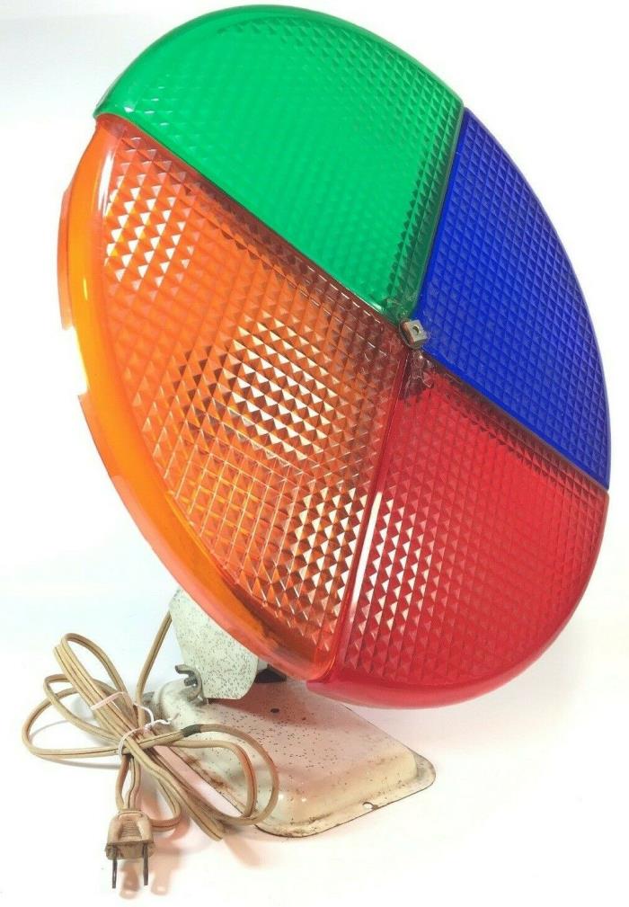 Vtg Christmas Tree Color Rotate Wheel Projection Retro Disco Light Tested Works