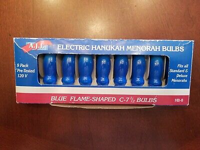 Nine (9) Blue Flame Shaped C-7 1/2 Replacement Bulbs    Tested