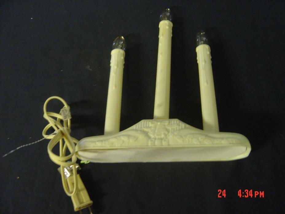 Vintage Christmas 3 Tiered Plastic Candle Window Candelabra Lights