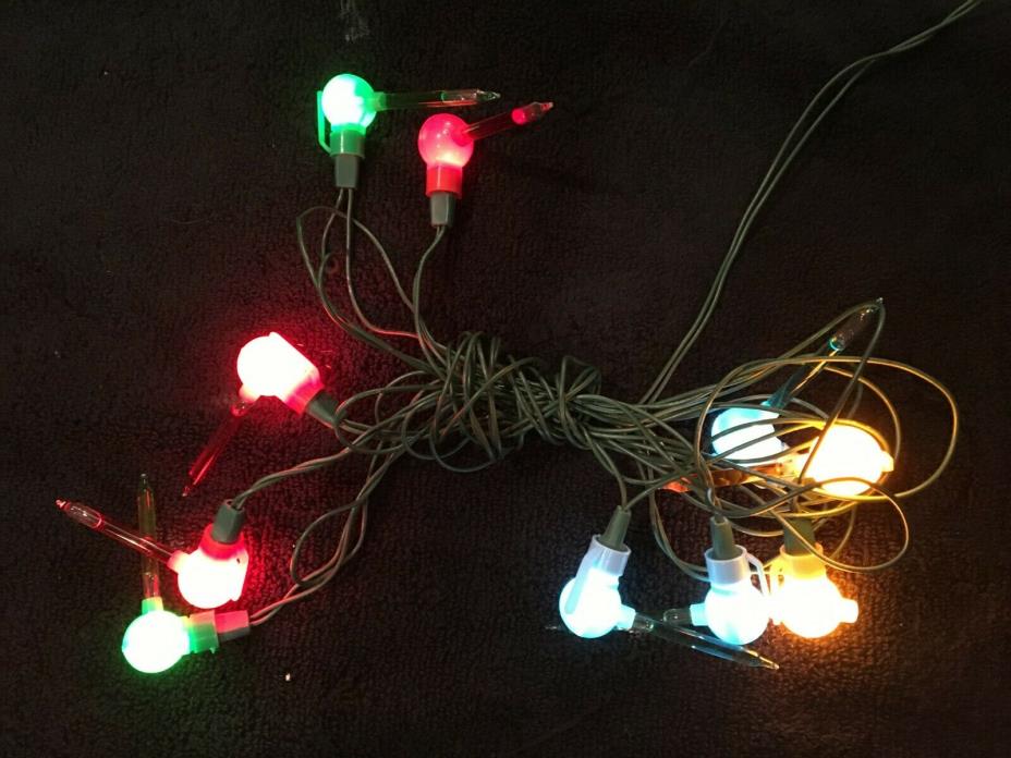String of 10 Vintage Silvestri Mini Christmas Bubble Lights WORKING