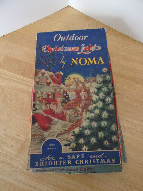 Vintage Noma Christmas 7 Light Swirl C-9 Ceramic Coated Bulbs Beads