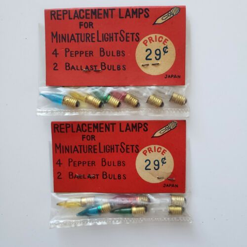 Replacement Lamps For Miniature Lights 4 Pepper Bulbs 2 Ballast Bulbs 2 Packages