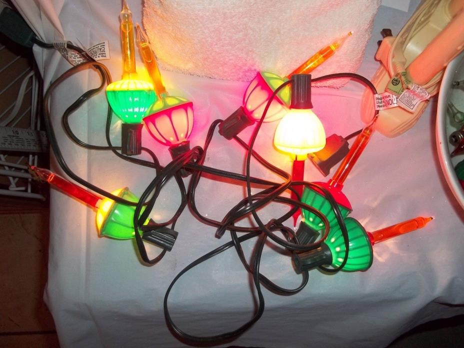 Vintage Christmas Tree String / Cord Lights Electric 7 Bubbling Candles Working.