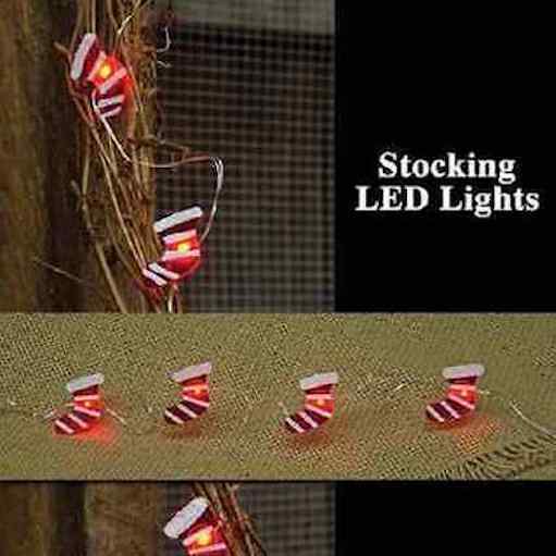 Mini CHRISTMAS STOCKING 20 LED LIGHT STRAND, NIP