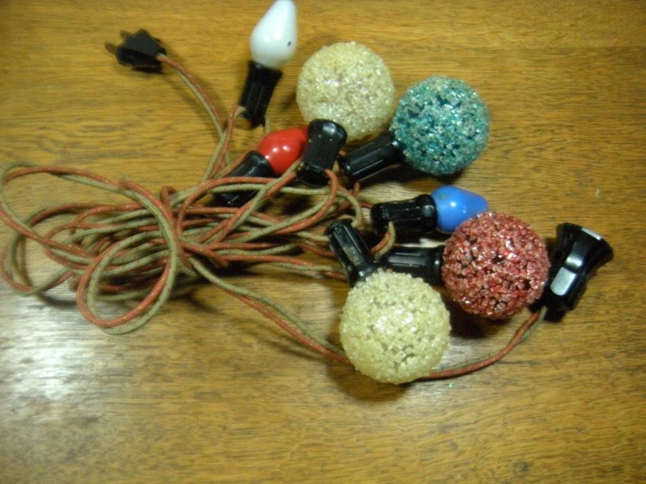 Vintage Christmas Tree Strings 3 C7 Light Bulbs + 4 Icicle bulbs  working bulbs