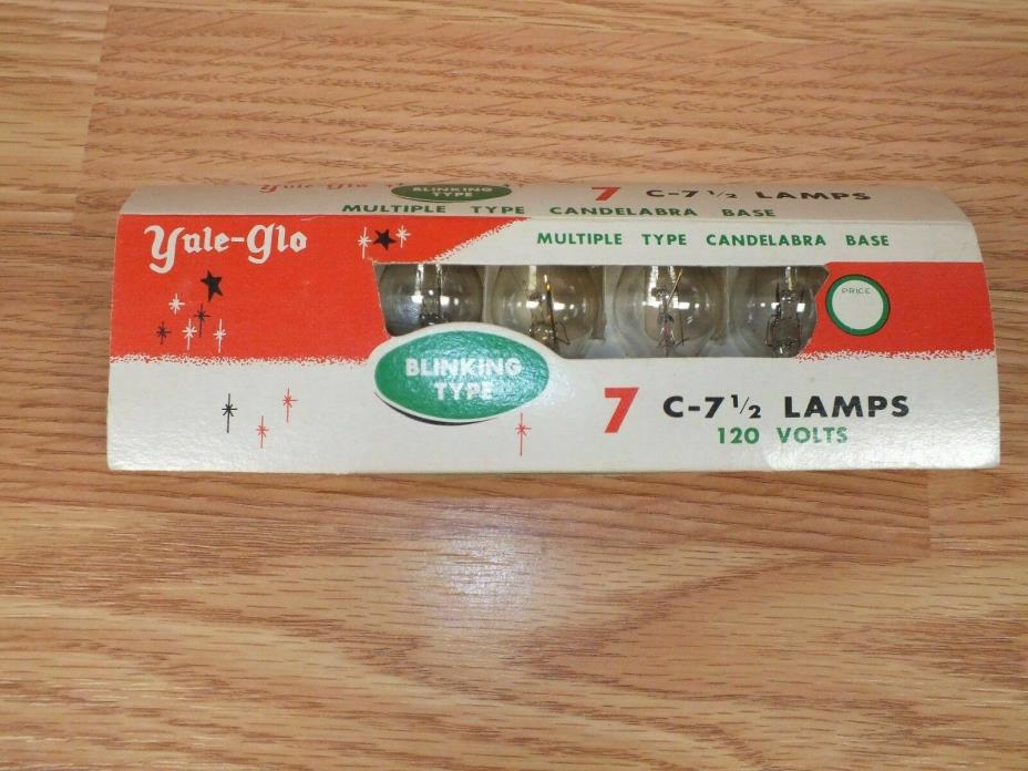 Vintage Yale-Glo C-7 1/2 Blinking Multiple Type Candelabra Base Light Bulbs