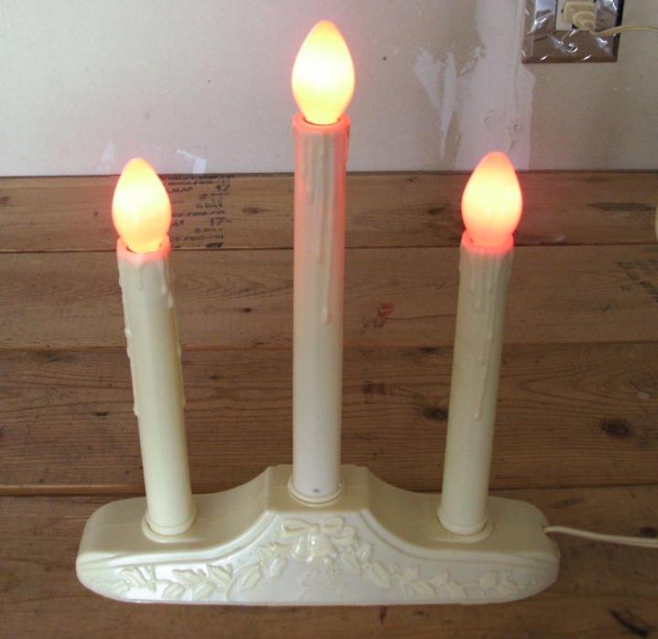 Electric Christmas Candle Window Candelabra 3 Lights Sticks each Candolier