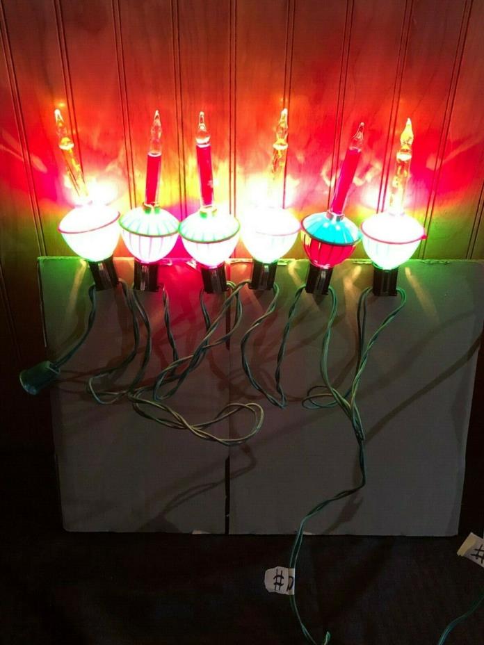 Vintage Bubble LIGHTS Christmas Holiday 6 Bulb String Working Noma Old Rare #10
