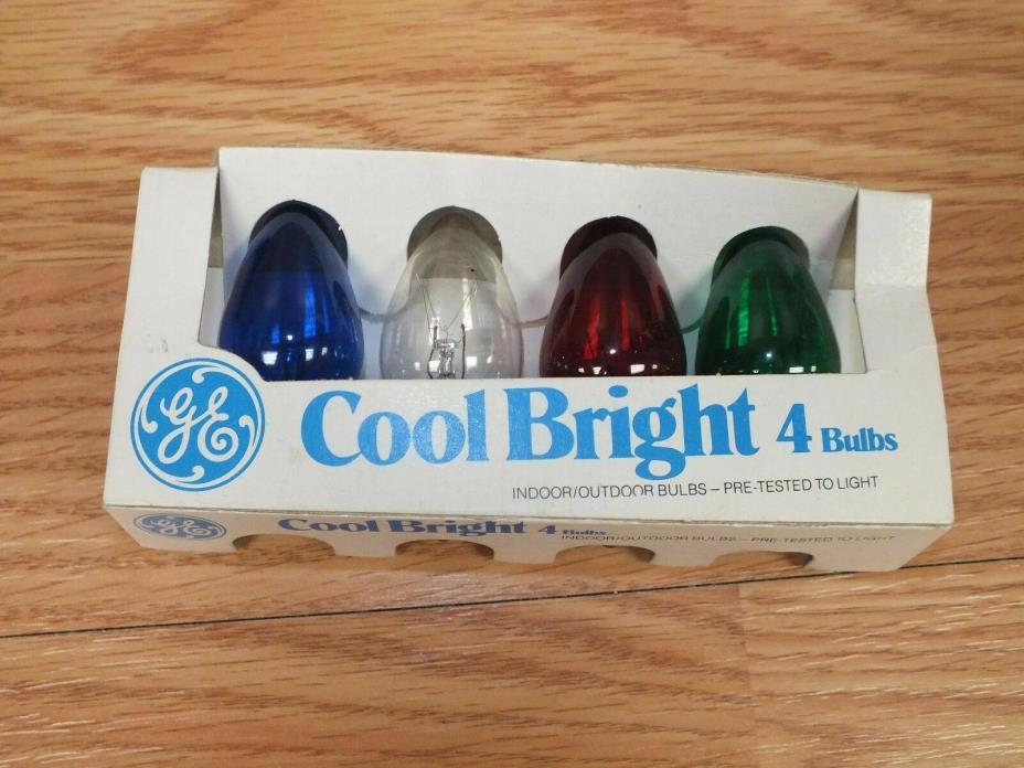 GE Vintage Cool Bright Indoor/Outdoor Multi Color Bulbs (4) in Box **READ**