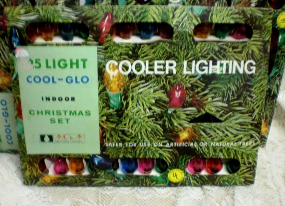 Vintage ACLA  Christmas Light Set 25 COOLER LIGHTING INDOOR STRING LIGHTS IN BOX