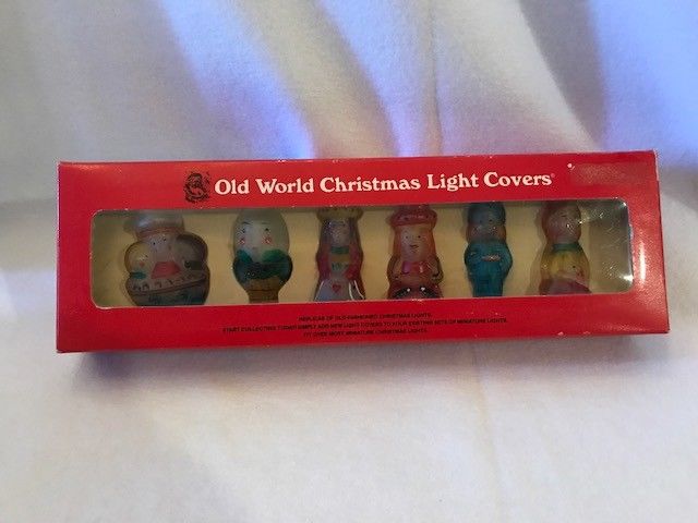 Vintage Old World Christmas Glass Light Covers Mother Goose Nursery Rhymes