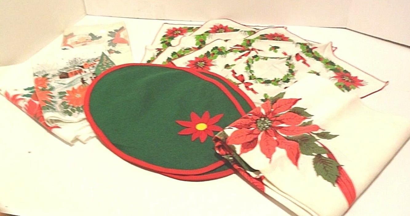 Vintage CHRISTMAS Tablecloth LOT--$$$FREE SHIPPING$$$$