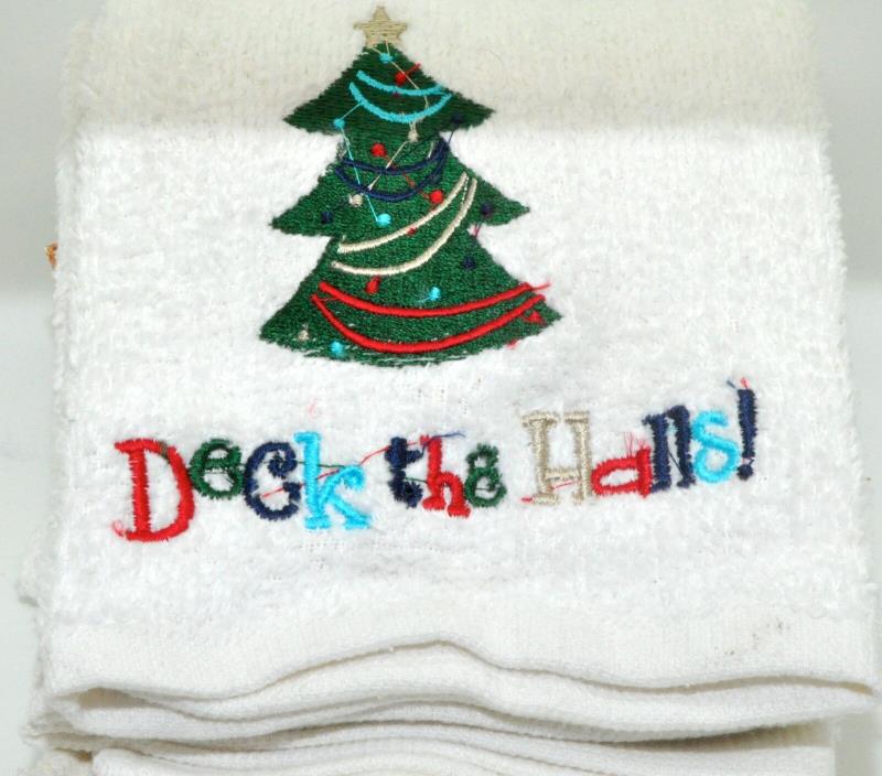 Christmas Holiday, 2 Hand Towels, Kitchen Bathroom,  Deck The Halls