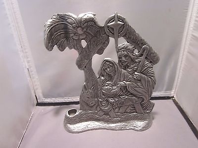 Carson Pewter Nativity Scene Cast Pewter Candle Holder 10