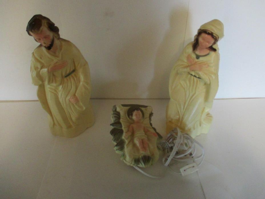 Vintage Hard Plastic Christmas Nativity Mary Jesus Joseph