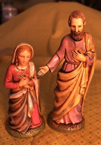 VTG Landi  Nativity Scene Figurine * Mary & Joesph Set ~ Made In Italy